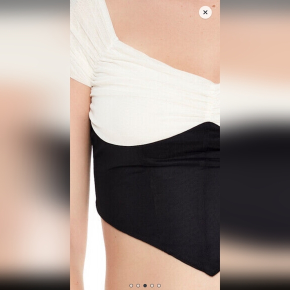 Colorblock Mesh Crop Top, Sz Small - Picture 4 of 6